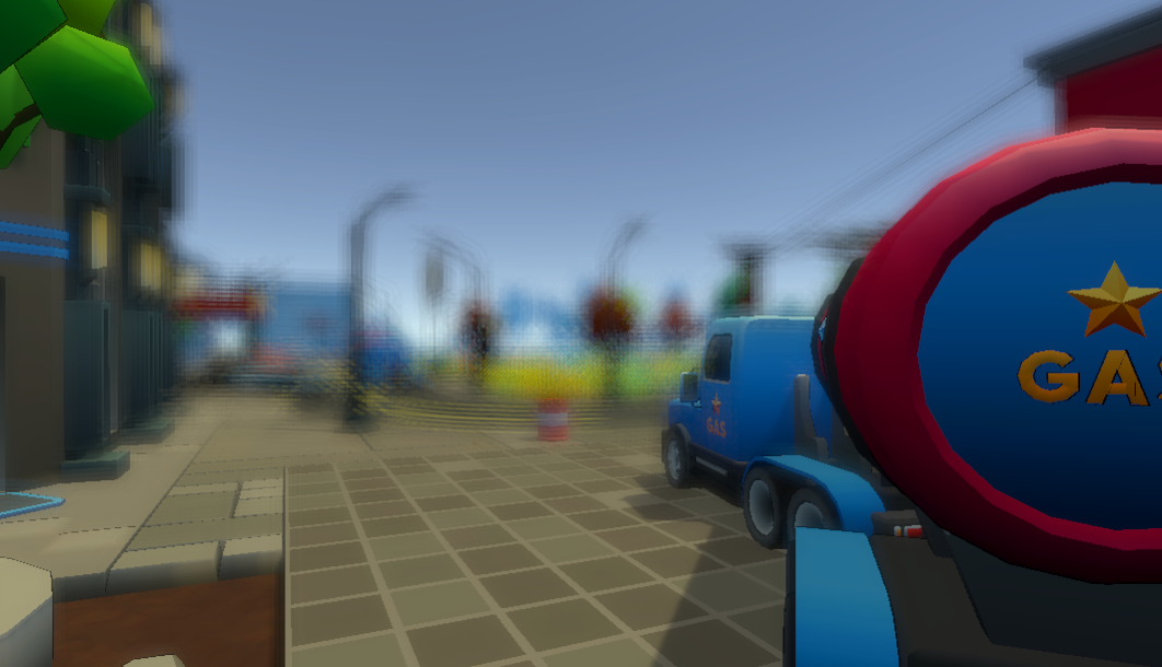 First DOF focused on lamppost